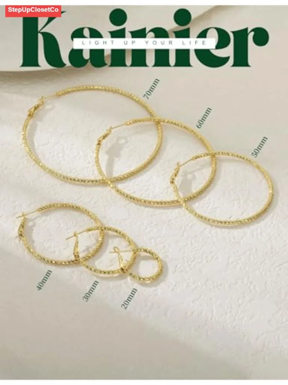 Gold Hoop Earrings for Women with Zircon Stones 60mm – Hypoallergenic 925